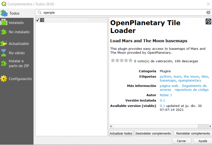 El plugin de QGIS: “OpenPlanetary Tile Loader” | TYC GIS