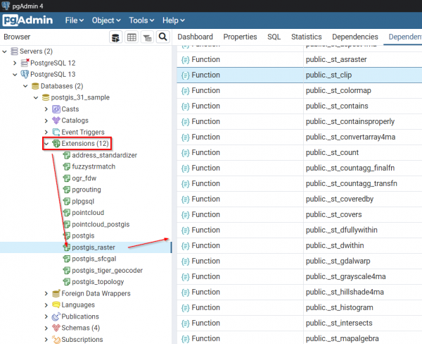 Qué son las extensiones en la base de datos PostgreSQL | TYC GIS