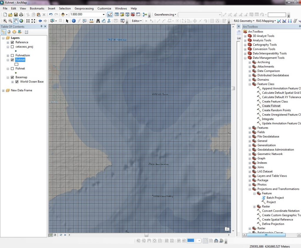 Uso de la herramienta Fishnet con datos marinos | TYC GIS Formación