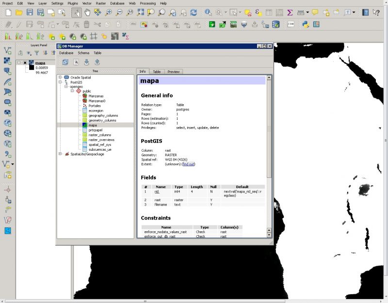 Añadir archivos ráster en nuestra base de datos de PostGIS