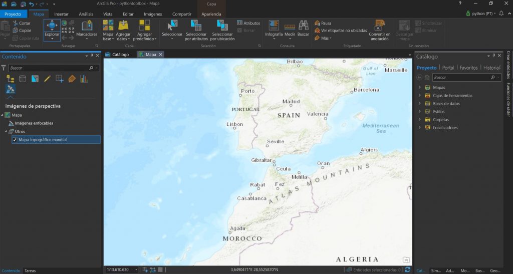 Herramientas para trabajar con Python e imágenes satélite en ArcGIS Pro