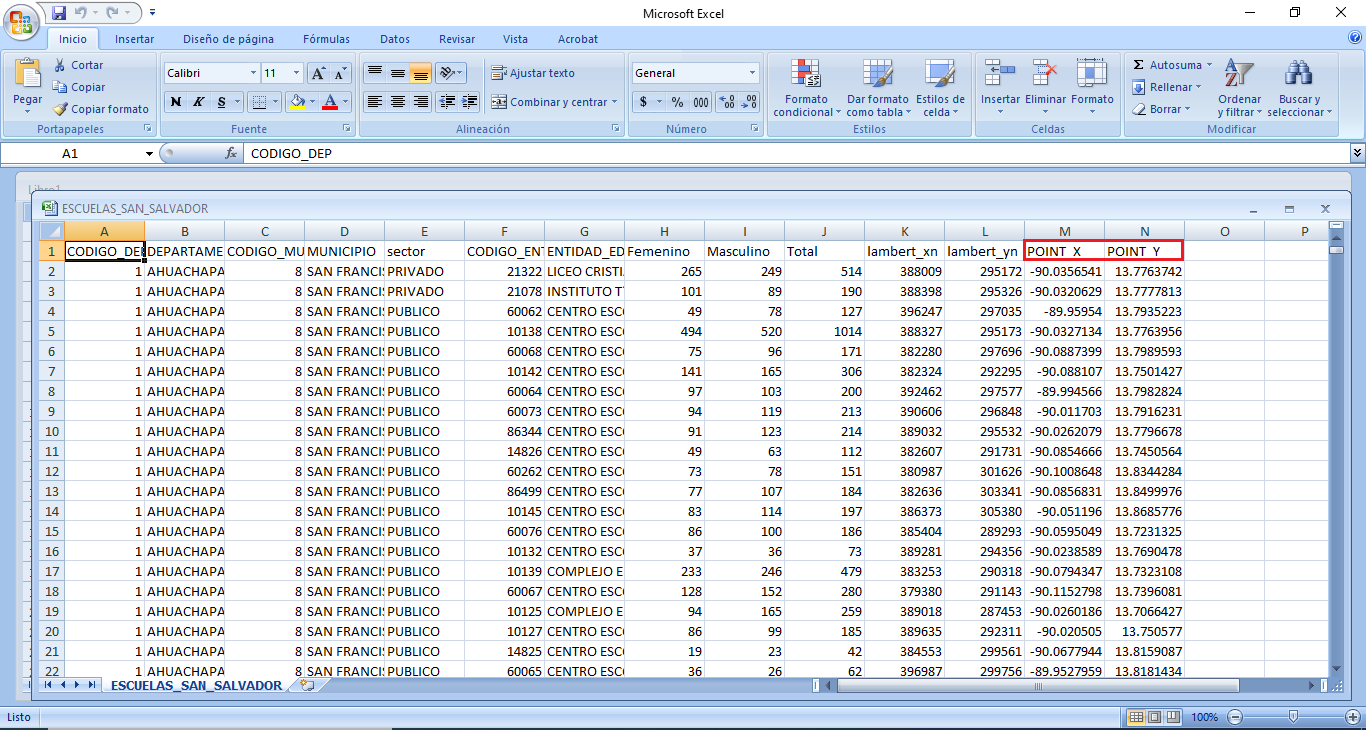 Creación de capas Shapefile a partir de tabla excel en QGIS 3