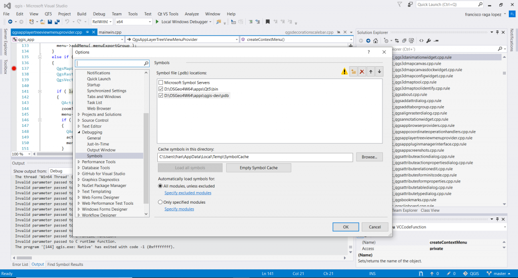 Debuggear Compilar y debuggear QGIS en Windows