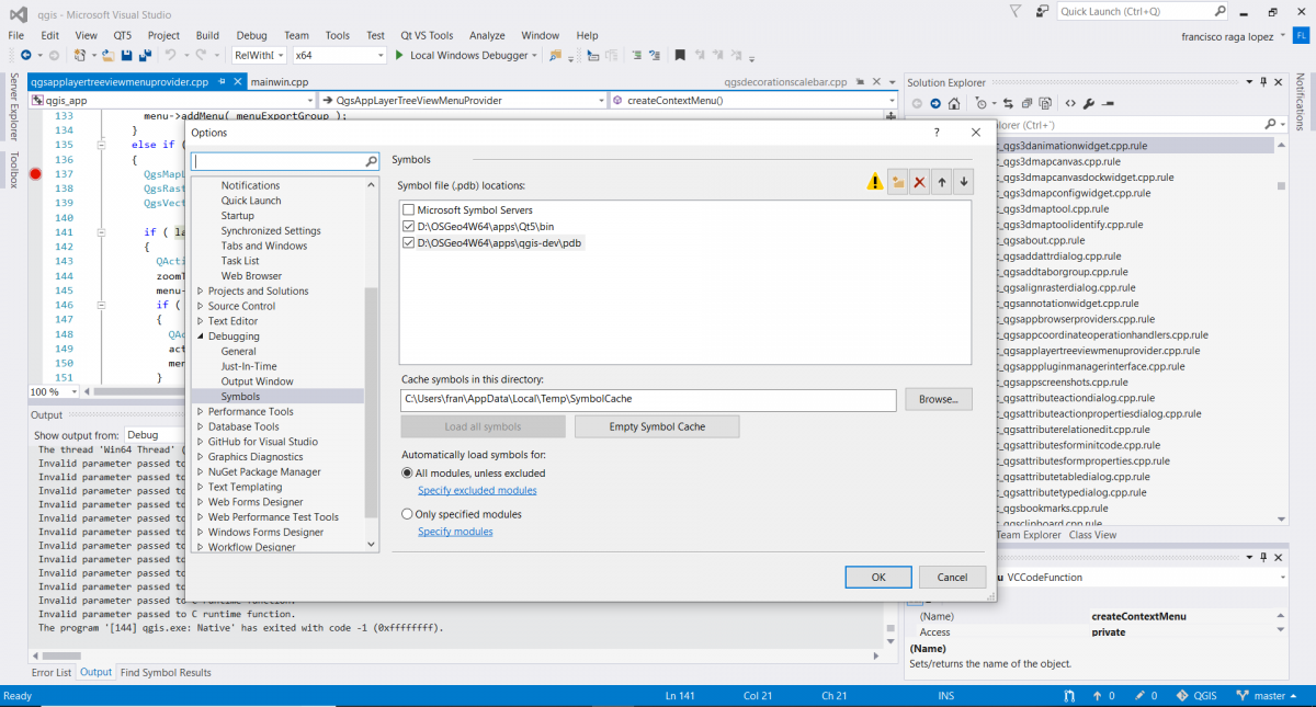 Compilar y debuggear QGIS en Windows